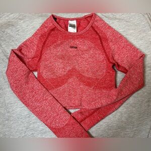 Gymshark Long Sleeve Crop Top - Red